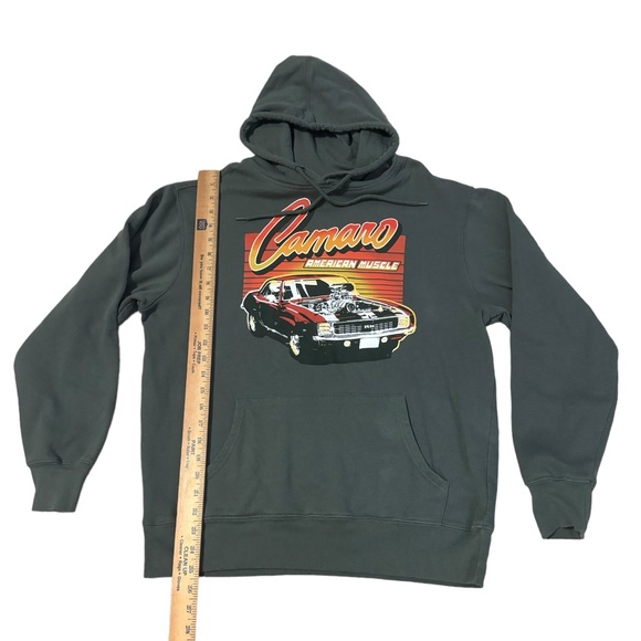 GM Brand Chevrolet Camaro Muscle Car Hoodie Mens Medium Olive Green Muscle Car - Picture 6 of 7